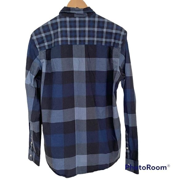 55DSL (Diesel) Blue Plaid Button Down Shirt - Picture 2 of 4